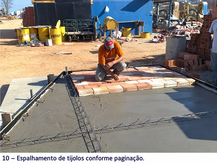 Espalhamento de tijolos conforme paginação.